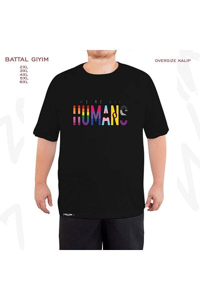 ZOKAWEAR Μαύρο μπλουζάκι Oversize - Various Queer Flags Printed, King Fit