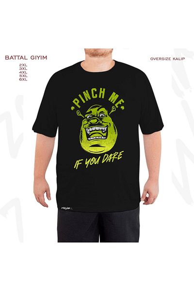 ZOKAWEAR Shrek St. Patrick's Day - Pinch Me Printed, Battal Mold Μαύρο T-Shirt