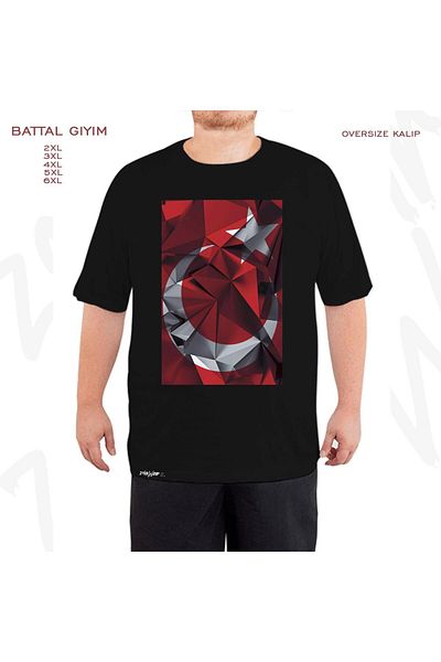 ZOKAWEAR Μαύρο μπλουζάκι Oversize Turkey Special Printed Battal (Bol) Mold