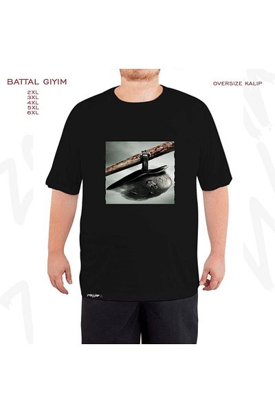 ZOKAWEAR Μαύρο μπλουζάκι Oversize Soldier Printed Battal (Bol) Mold