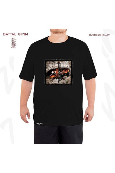 ZOKAWEAR Oversize Epica v2 Printed Battal (Bol) Μαύρο T-Shirt
