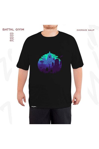 ZOKAWEAR Μαύρο μπλουζάκι Oversize Adventure Time Special Printed Battal (Bol) Mold
