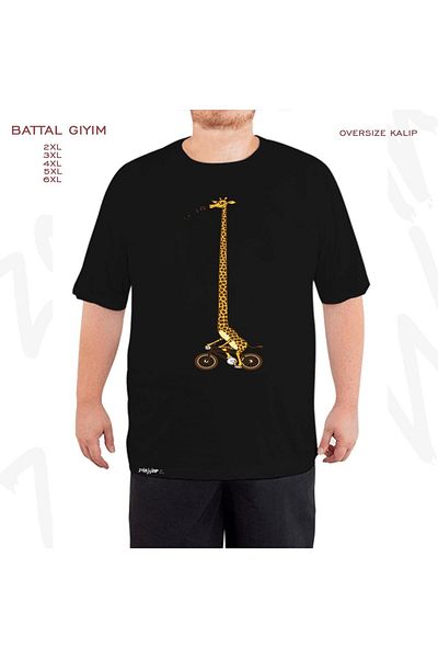 ZOKAWEAR Μαύρο μπλουζάκι με στάμπα μεγάλου μεγέθους Long Bike Ride