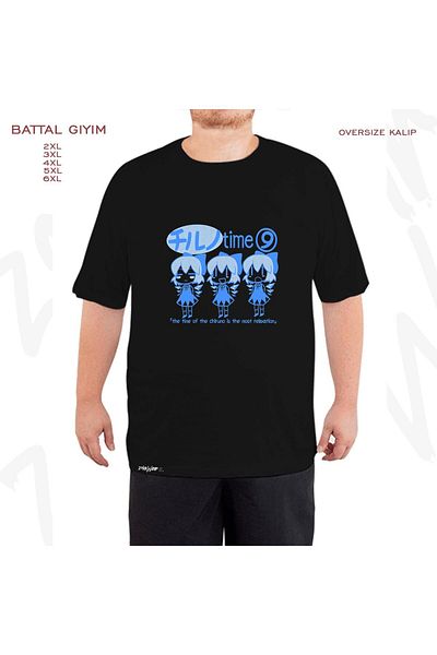 ZOKAWEAR Υπερμεγέθη Touhou Chill Cirno Time Printed Oversize (Bol) Μαύρο T-Shirt