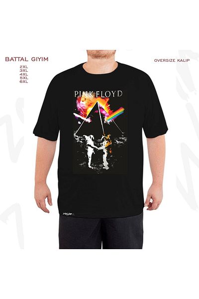 ZOKAWEAR Υπερμεγέθη Μαύρο T-Shirt με στάμπα Pink Floyd