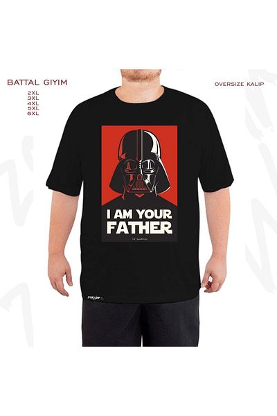 ZOKAWEAR Oversize Star Wars Darth Vader fath Μαύρο μπλουζάκι με στάμπα μεγάλου μεγέθους