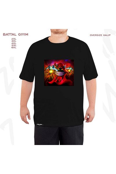 ZOKAWEAR Oversize Orko Power Printed Battal (Bol) Mold Μαύρο T-Shirt