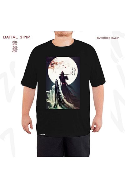 ZOKAWEAR Μαύρο μπλουζάκι Oversize Mo Dao Zu Shi με στάμπα μεγάλου μεγέθους