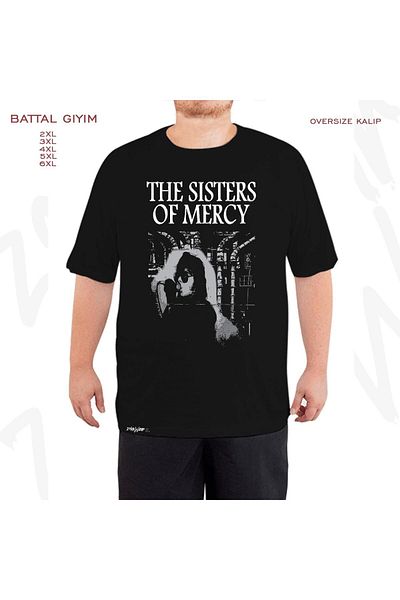 ZOKAWEAR Oversize Sisters Of Mercy2 Printed Battal (Bol) Mold Μαύρο T-Shirt