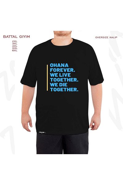 ZOKAWEAR Μαύρο μπλουζάκι Oversize Hawaii Five Season Farewell με στάμπα μεγάλου μεγέθους (Bol)