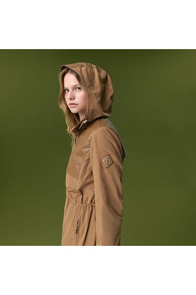 Desa Amoura Brown Women's Hooded Water Repellent Raincoat