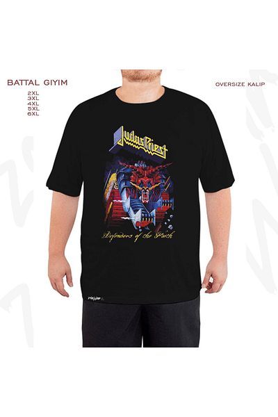 ZOKAWEAR Υπερμεγέθη Μαύρο T-Shirt με στάμπα Judas Priest2003