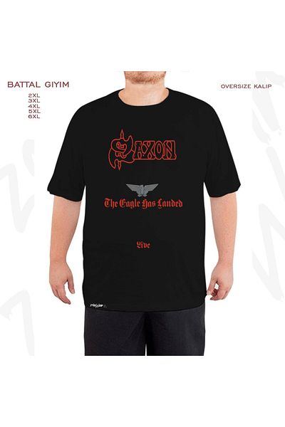 ZOKAWEAR Oversize Saxon, Rock Black Metal Printed Oversize (Bol) Mold Μαύρο T-Shirt