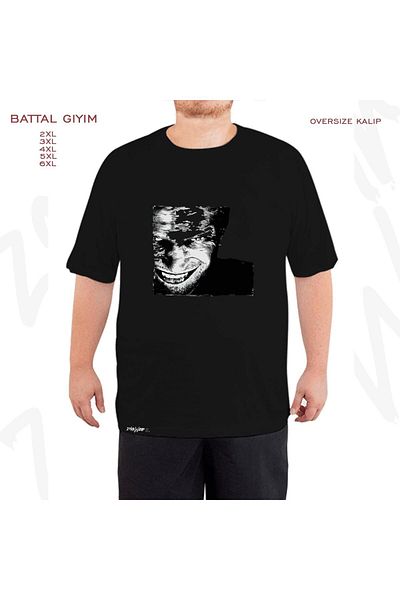 ZOKAWEAR Oversize Aphex Twin Printed Battal (Bol) Mold Μαύρο T-Shirt