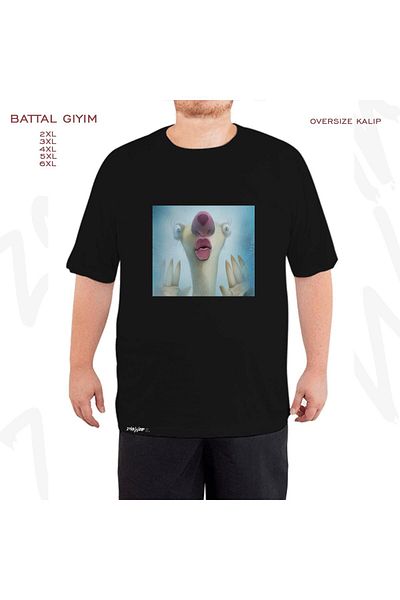 ZOKAWEAR Oversize Ice Age The Ice Age Sid Printed Battal (Bol) Mold Μαύρο T-Shirt