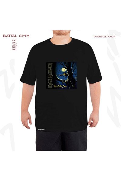 ZOKAWEAR Μαύρο μπλουζάκι Oversize Iron Maiden Fear Printed Battal (Bol) Mold