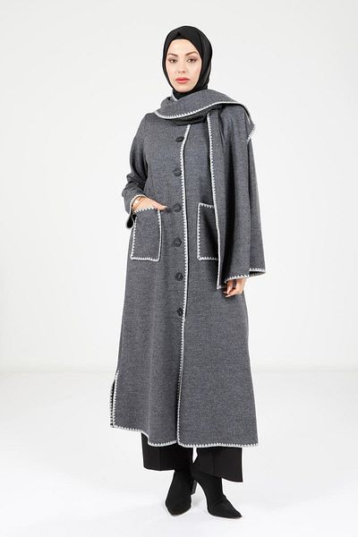 Beyza Μαντίλι τσέπης σε χρώμα Anthracite 9109