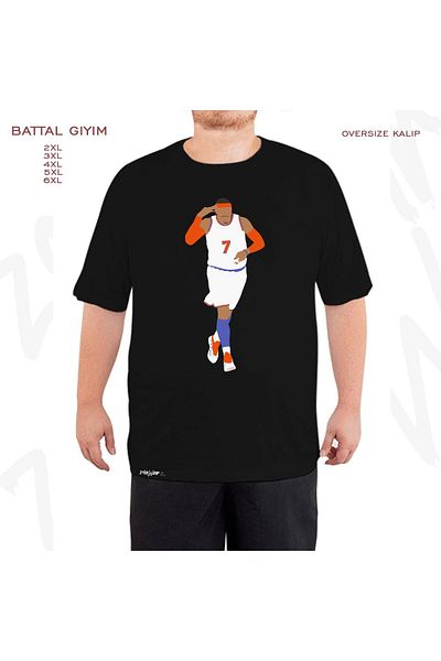ZOKAWEAR Υπερμεγέθη Carmelo Anthony Celebration Printed Oversize (Bol) Μαύρο T-Shirt