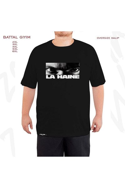 ZOKAWEAR Μαύρο μπλουζάκι Oversize La Haine Printed Battal (Bol) Mold
