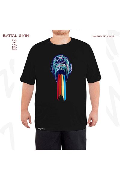 ZOKAWEAR Μαύρο μπλουζάκι Oversize Gorilla Sky Zone με στάμπα μεγάλου μεγέθους