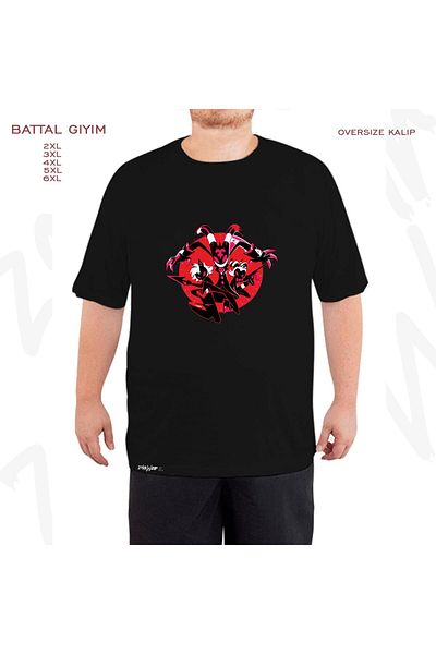 ZOKAWEAR Oversize Helluva Boss Printed Oversize (Bol) Μαύρο T-Shirt