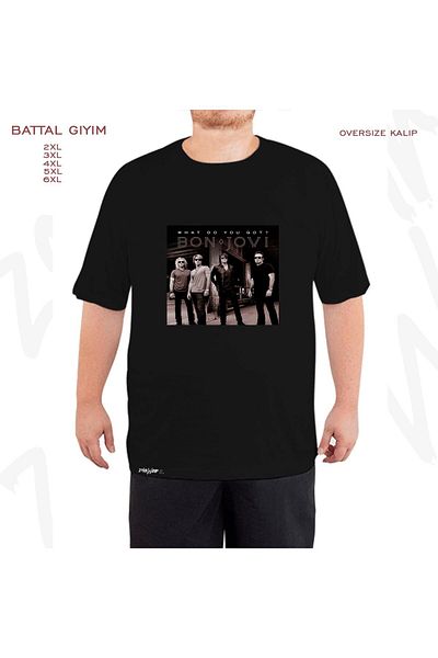 ZOKAWEAR Oversize Bon Jovi 4 Printed Oversize (Bol) Μαύρο T-Shirt