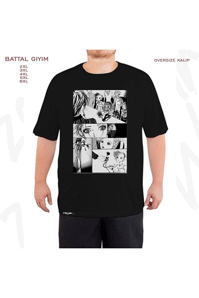 ZOKAWEAR Nana Manga Printed - Oversize Μαύρο T-Shirt