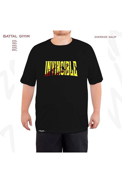 ZOKAWEAR Μαύρο μπλουζάκι Oversize Invincible Blood Stained Printed Battal (Bol) Mold