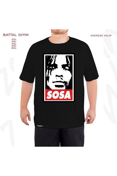 ZOKAWEAR Oversize Sosa (Chief Keef) Printed Oversize (Bol) Black T-Shirt