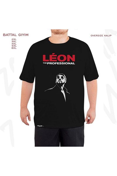 ZOKAWEAR Υπερμεγέθη Επαγγελματική Ταινία Leon Printed Battal (Μαύρο μπλουζάκι με φόρμα