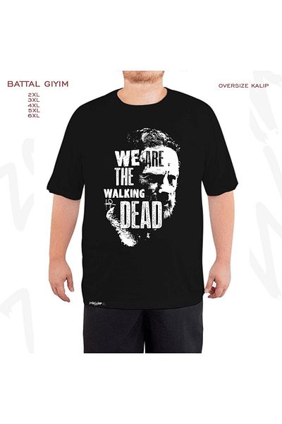 ZOKAWEAR Oversize We Are The Walking Dead Μαύρο μπλουζάκι με στάμπα μεγάλου μεγέθους