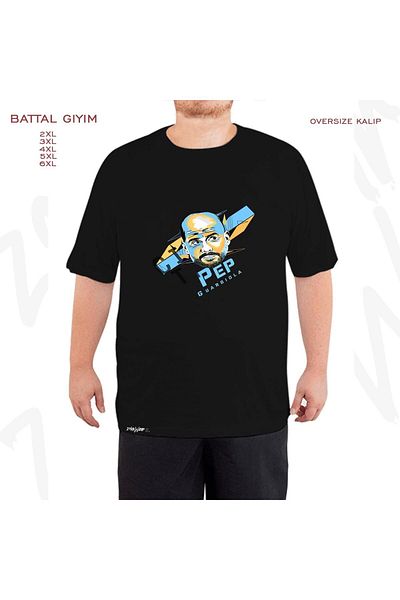 ZOKAWEAR Μαύρο μπλουζάκι Oversize Guardiola Printed Battal (Bol) Fit