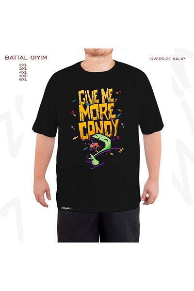 ZOKAWEAR Μαύρο μπλουζάκι Oversize Invader Zim Halloween Printed Battal (Bol) Mold