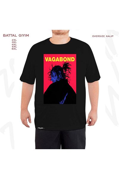 ZOKAWEAR Oversize Vagabond3 Printed Battal (Bol) Mold Μαύρο T-Shirt