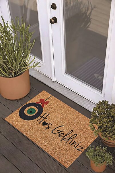 Viyana Home Dijital Baskılı Kaymaz Taban Yıkanabilir Hoşgeldiniz Yazılı Kapı Önü Paspası (40x60cm)