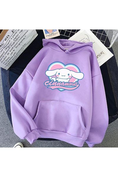 Let's Wear Премиум компактен суитшърт от трета прежда Cinnamoroll Girls с голям размер