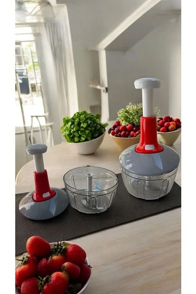 yakuthome Red Steel Blade Top Press Practical Chopper Hand Rondo