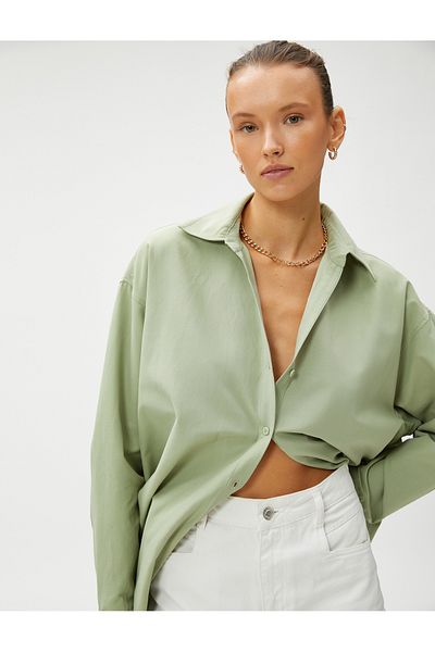 Koton Oversize pamut ing, hosszú ujjú