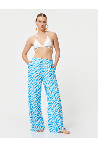 Koton Şahika Ercümen - Φαρδύ παντελόνι με λινές τσέπες