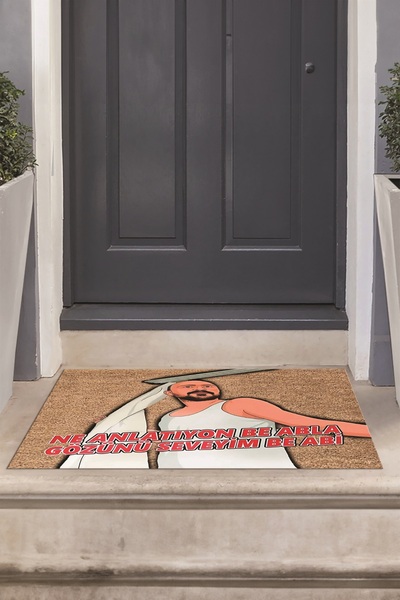 Viyana Home Dijital Baskılı Kaymaz Taban Yıkanabilir Renkli Esprili Kapı Önü Paspası (40x60cm)