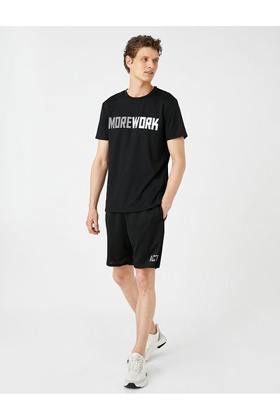 Koton Αθλητικό μπλουζάκι με κοντό μανίκι Crew Neck - Slogan Printed