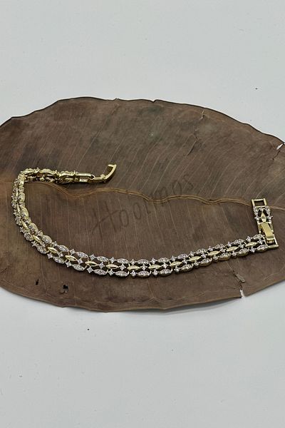 Hobimos Special Design Gold Color 316L Steel Bracelet with Zirconia