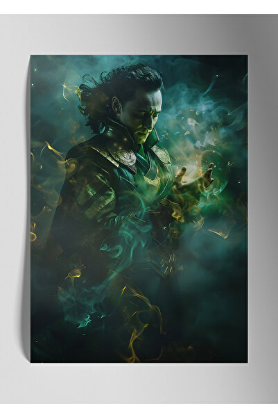 DekorHane Pictură de perete lucioasă cu imprimare metalică - Loki
