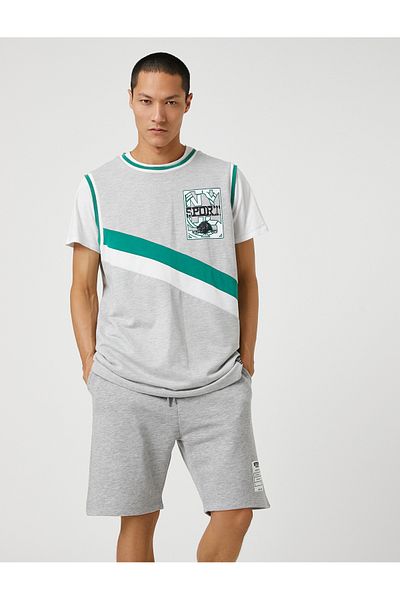 Koton Basic Shorts with Lace Waist Slogan Label Printed Pockets