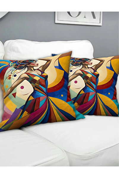 Ardizayn Кадифена тканина, 2 чохли для подушок (43x43 см) - двосторонній друк