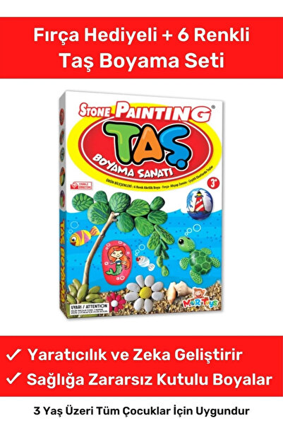 Carlburn 3 Yaş Üstü Çocuklar Için Zeka Geliştirici 6 Renk Akrilik Boyalı Fırç...