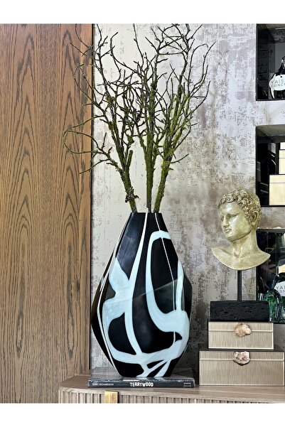 Ornamenti Design Bellekk Mega Cam Vazo, Büyük Boy Kaliteli Cam Vazo, Siyah Be...