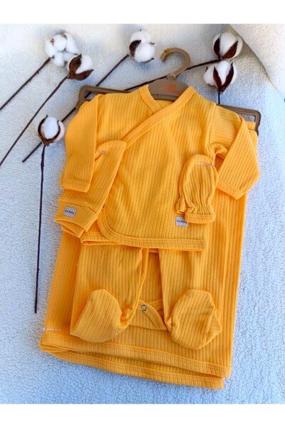 Bilge Trend Baby Girl Baby Boy Natural 7 Piece Hospital Stitch Zibin Set