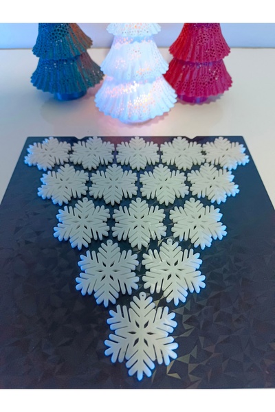 Yılbaşı Ağaç Süsü - Kar Tanesi 5 cm - 15 Adet