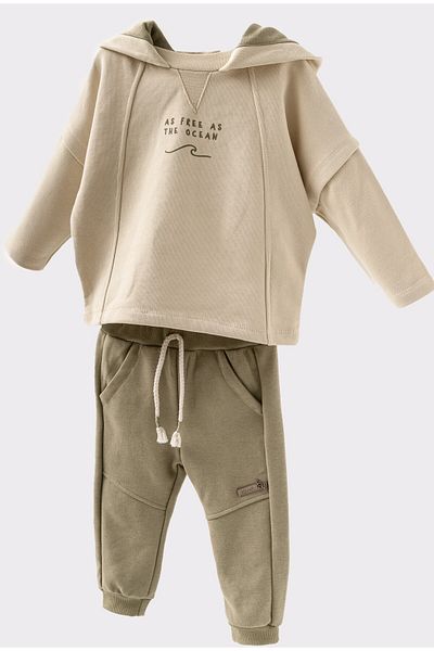 bombe Baby Girl Boy Bottom Top Double Set Khaki